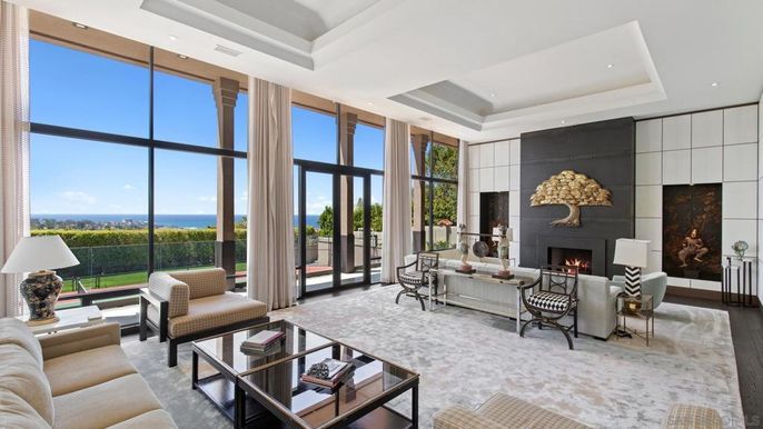 Fireplace, Interior, Living room, Recessed Lighting, Water