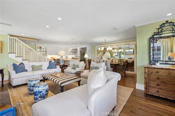 Dining room, Interior, Kitchen, Living room, Pendant Lights, Recessed Lighting, Wood Texture Flooring