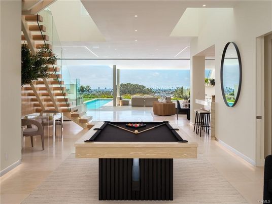 Billiard Table, Game Room, Interior, Recessed Lighting