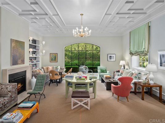 Chandelier, Dining room, Fireplace, Interior, Living room