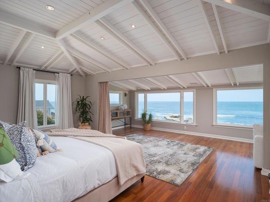 Bedroom, Interior, Recessed Lighting, Water, Wood Texture Flooring
