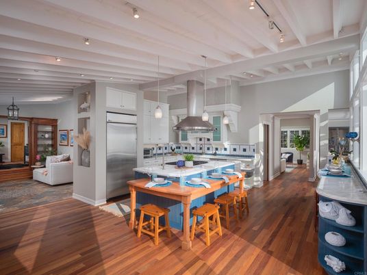 Interior, Kitchen, Living room, Pendant Lights, Recessed Lighting, Stainless Steel Appliances, Wood Texture Flooring