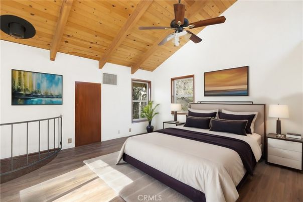 Bedroom, Interior, Wooden Beams, Wooden Ceilings, Wood Texture Flooring