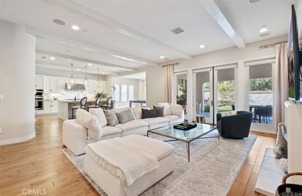 Dining room, Interior, Kitchen, Living room, Pendant Lights, Recessed Lighting, Stainless Steel Appliances, Wood Texture Flooring