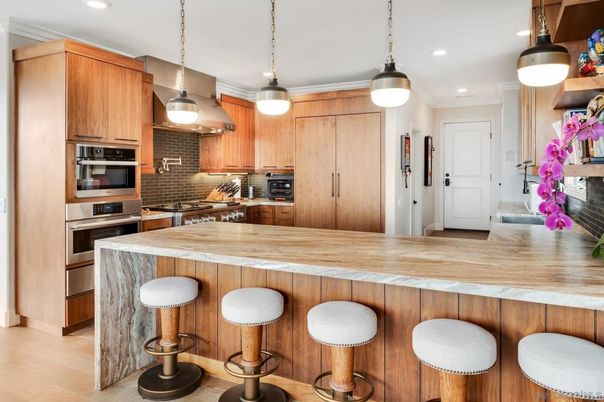 Interior, Kitchen, Pendant Lights, Recessed Lighting, Stainless Steel Appliances