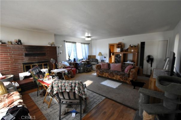 Fireplace, Interior, Living room, Stone Walls, Wood Texture Flooring