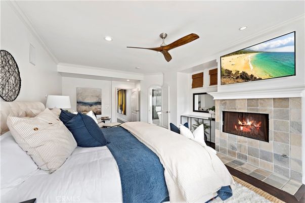 Bedroom, Fireplace, Interior, Recessed Lighting