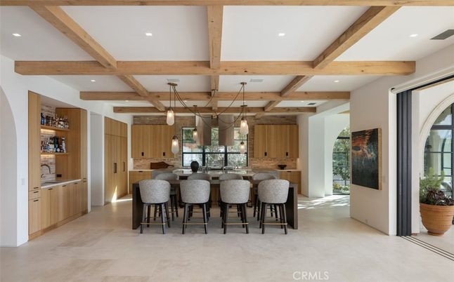 Interior, Kitchen, Pendant Lights, Recessed Lighting, Wooden Beams