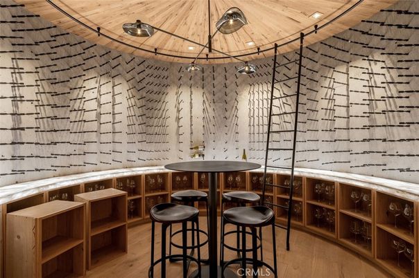 Interior, Pendant Lights, Recessed Lighting, Wine Storage, Wooden Ceilings, Wood Texture Flooring