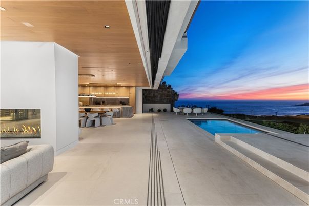 Exterior, Pool, Recessed Lighting, Water, Wooden Ceilings