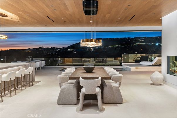 Dining room, Interior, Living room, Pendant Lights, Recessed Lighting, Wooden Ceilings