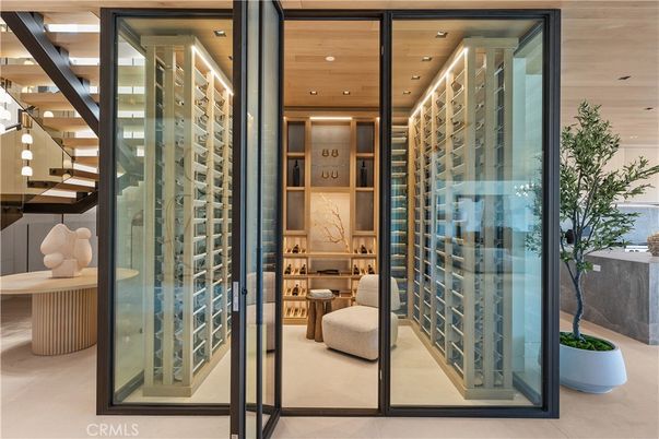 Elevator, Interior, Recessed Lighting, Wine Storage, Wooden Ceilings