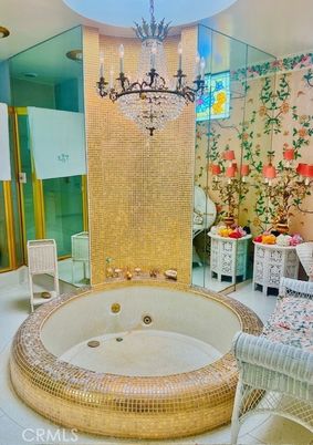 Bathroom, Chandelier, Interior