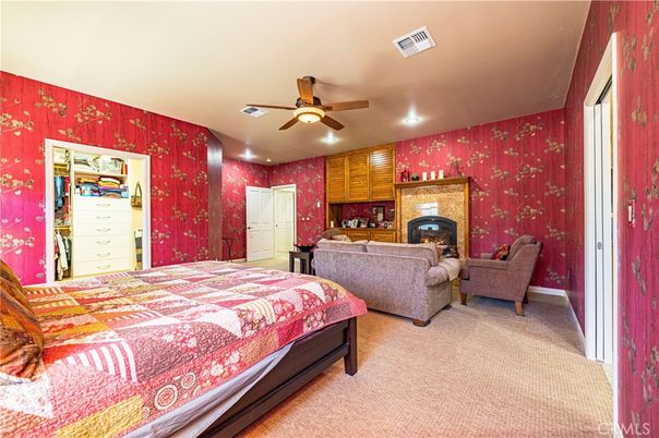 Bedroom, Fireplace, Interior, Recessed Lighting
