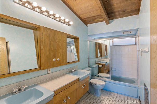 Bathroom, Dual Sink Vanities, Interior, Wooden Beams, Wooden Ceilings