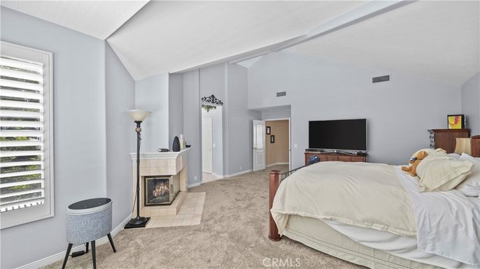 Bedroom, Fireplace, Interior