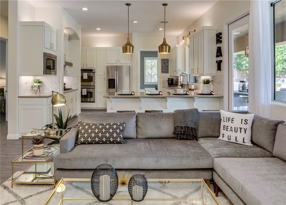 Interior, Kitchen, Living room, Pendant Lights, Recessed Lighting, Stainless Steel Appliances