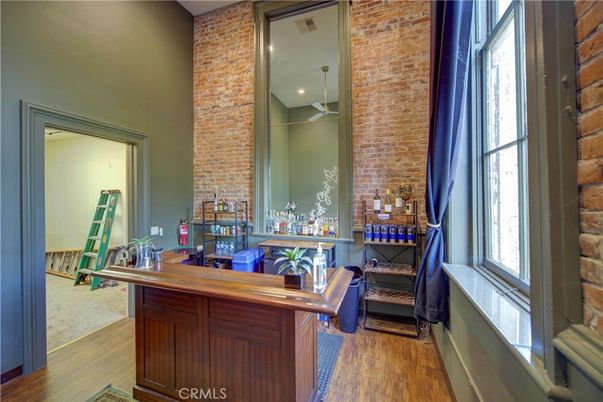 Interior, Recessed Lighting, Stone Walls, Wood Texture Flooring