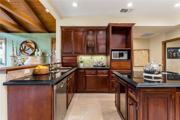 Interior, Kitchen, Recessed Lighting, Stainless Steel Appliances, Wooden Beams, Wooden Ceilings