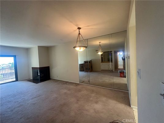 Empty room, Fireplace, Interior, Pendant Lights