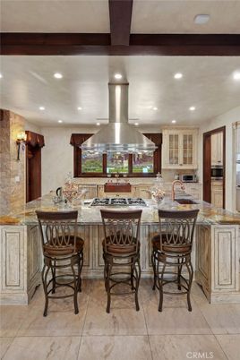 Interior, Kitchen, Recessed Lighting, Stone Walls