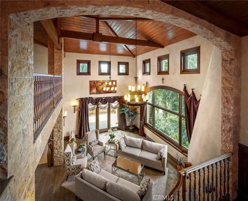 Chandelier, Interior, Living room, Wooden Beams, Wooden Ceilings, Wood Texture Flooring