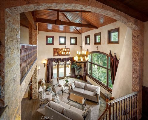 Chandelier, Interior, Living room, Wooden Beams, Wooden Ceilings, Wood Texture Flooring