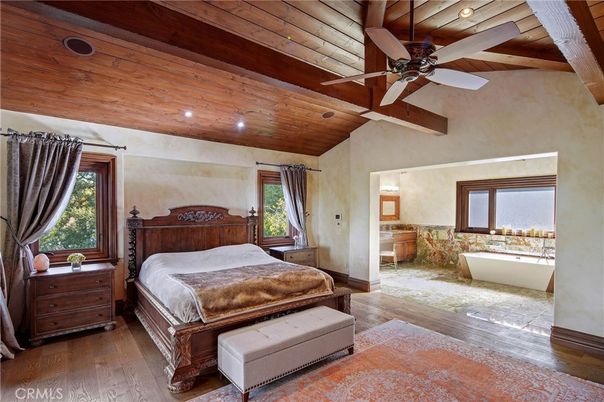 Bathroom, Bedroom, Interior, Recessed Lighting, Wooden Beams, Wooden Ceilings, Wood Texture Flooring