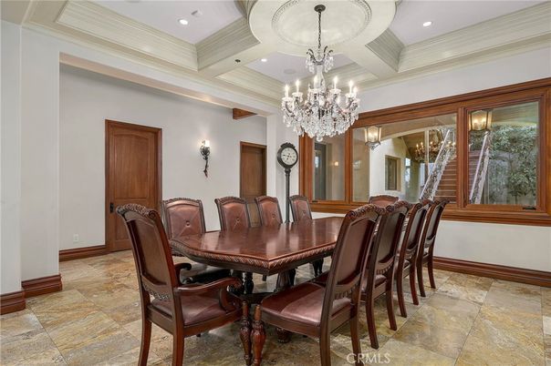 Chandelier, Dining room, Interior, Recessed Lighting