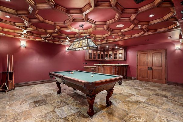 Billiard Table, Game Room, Interior, Pendant Lights, Recessed Lighting