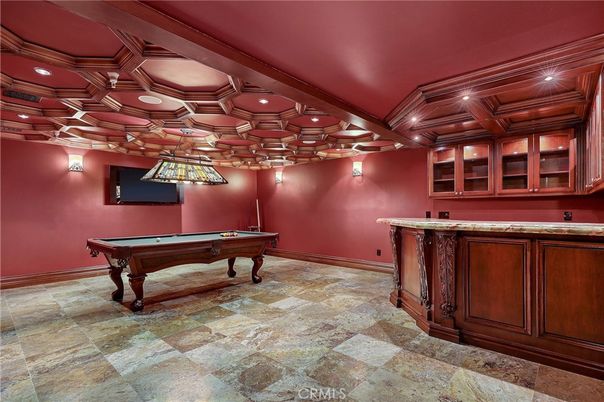 Billiard Table, Game Room, Interior, Recessed Lighting
