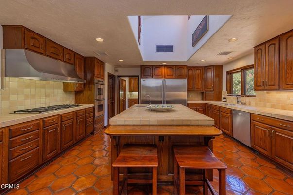 Interior, Kitchen, Recessed Lighting, Stainless Steel Appliances, Tile Countertops