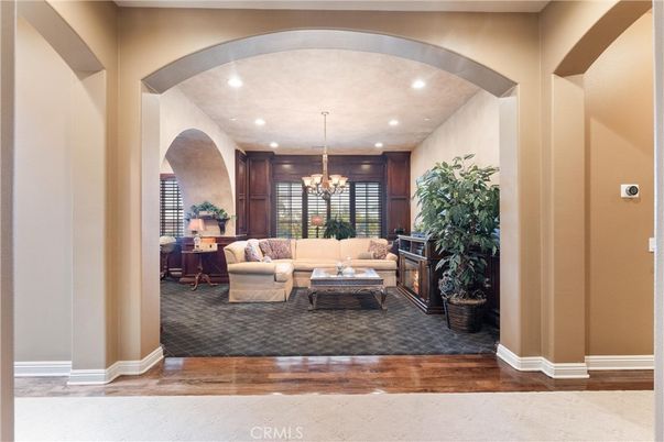 Chandelier, Interior, Living room, Recessed Lighting, Wood Texture Flooring