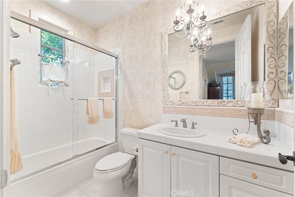 Bathroom, Glass Shower, Interior, Recessed Lighting, Tile Countertops