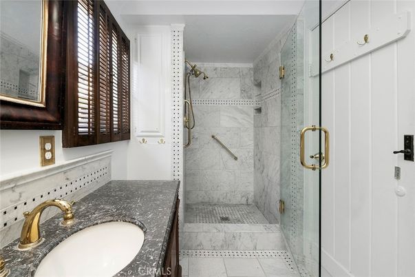Bathroom, Glass Shower, Interior, Marble, Marble Walls