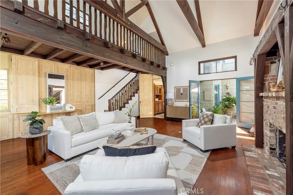 Fireplace, Interior, Living room, Wooden Beams, Wood Texture Flooring, Wooden Walls