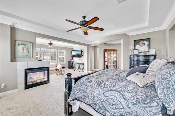 Bedroom, Fireplace, Interior