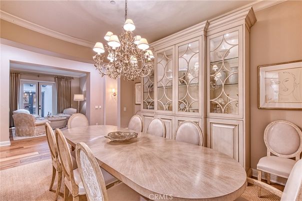 Chandelier, Dining room, Interior, Wood Texture Flooring