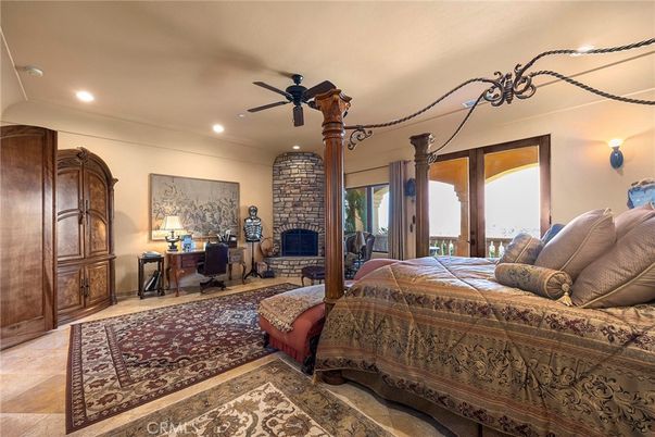Bedroom, Fireplace, Interior, Recessed Lighting