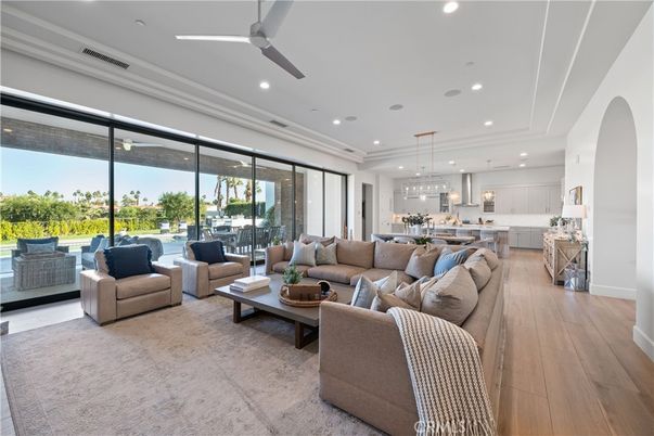 Interior, Kitchen, Living room, Pendant Lights, Recessed Lighting, Wood Texture Flooring