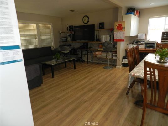 Dining room, Interior, Living room, Recessed Lighting, Wood Texture Flooring
