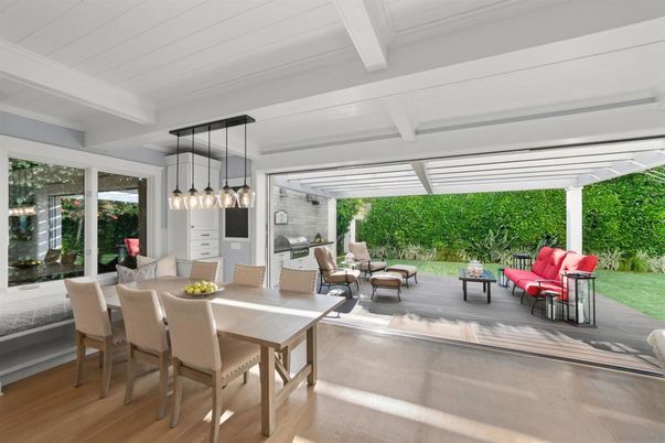 Dining room, Interior, Living room, Pendant Lights, Wood Texture Flooring