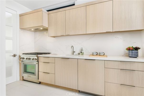 Interior, Kitchen, Marble Walls, Stainless Steel Appliances