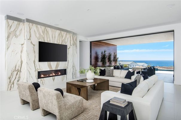 Fireplace, Interior, Living room, Recessed Lighting, Water