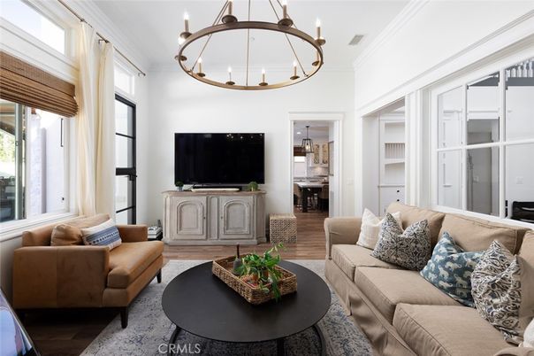 Chandelier, Interior, Living room, Wood Texture Flooring