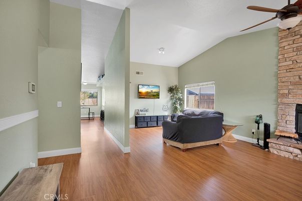 Fireplace, Interior, Stone Walls, Wood Texture Flooring