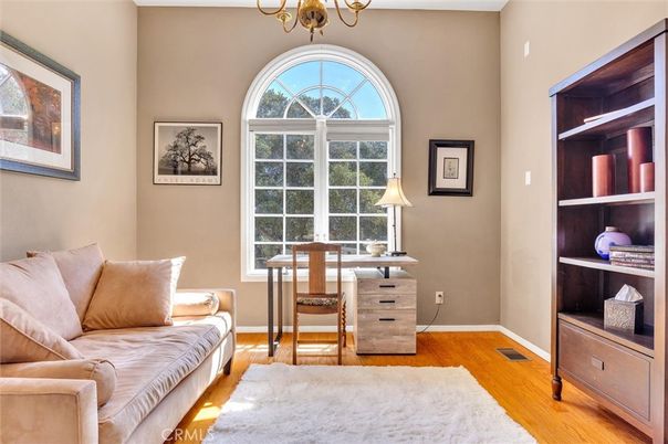 Chandelier, Home Office, Interior, Wood Texture Flooring