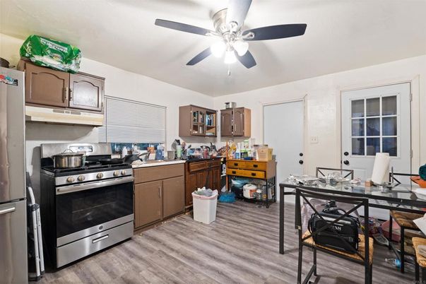 Interior, Kitchen, Stainless Steel Appliances, Wood Texture Flooring