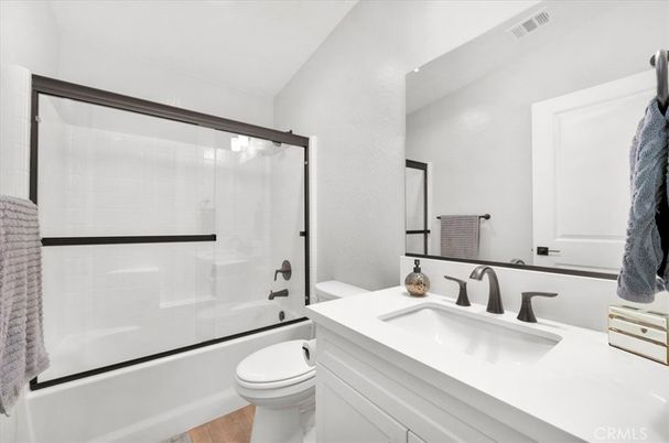 Bathroom, Glass Shower, Interior, Wood Texture Flooring