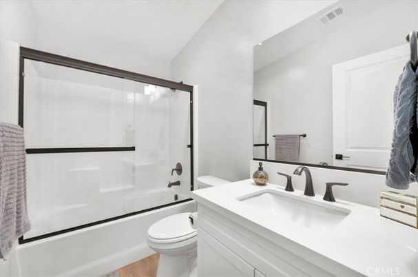 Bathroom, Glass Shower, Interior, Wood Texture Flooring